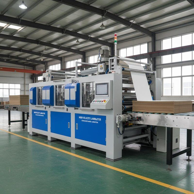 Laminatore ad alta velocità Laminatore a flauto ad alta velocità Materiale a membrana di carta per i processi di laminazione del cartone ondulato